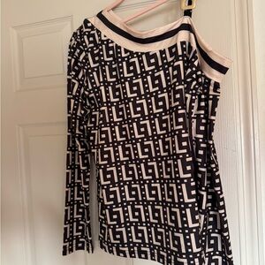 Geometric Black and White Women's Blouse